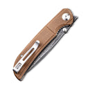 CIVIVI Imperium Front Flipper & Thumb Stud Knife Micarta Handle (3.47" Damascus Blade) C2107DS - 1 - CIVIVI