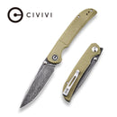 CIVIVI Imperium Front Flipper & Thumb Stud Knife Micarta Handle (3.47" Damascus Blade) C2107DS - 2 - CIVIVI