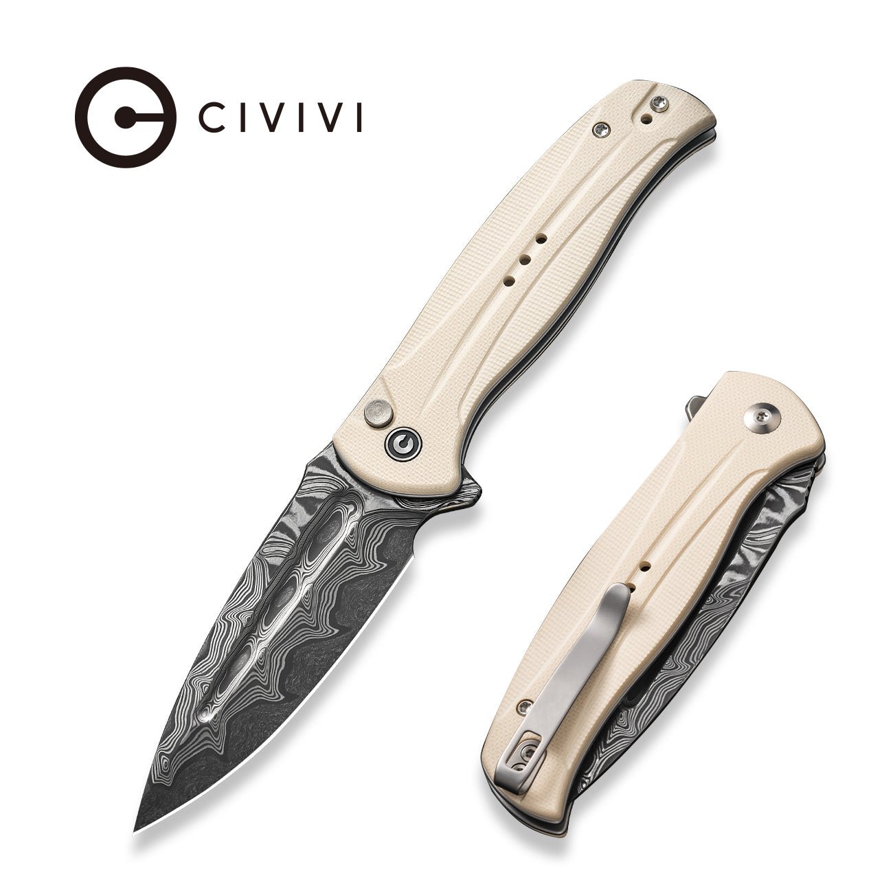 ⭐️INDIVI CIVIVI Incindie Flipper & Button Lock Knife G10 Handle 14C28N