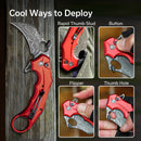 CIVIVI Incisor II Flipper & Thumb Hole & Button Lock Knife Aluminum Handle (2.02" Damascus Blade) C16016B - DS1 - CIVIVI