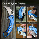 CIVIVI Incisor II Flipper & Thumb Hole & Button Lock Knife Aluminum Handle (2.02" Nitro - V Blade) C16016B - 2 - CIVIVI