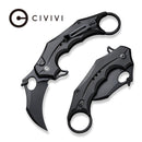 CIVIVI Incisor II Flipper & Thumb Hole & Button Lock Knife Aluminum Handle (2.02" Nitro - V Blade) C16016B - 1 - CIVIVI