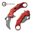 CIVIVI Incisor II Flipper & Thumb Hole & Button Lock Knife Aluminum Handle (2.02" Damascus Blade) C16016B - DS1 - CIVIVI