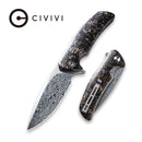 CIVIVI Incite Flipper Knife Carbon Fiber & Resin Handle (3.7" Damascus) C908DS - 1 - CIVIVI