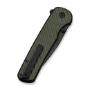 CIVIVI Iron Tide Flipper & Thumb Stud & Button Lock Knife Forest Green Aluminum Handle (3.24" Black Stonewashed 14C28N Blade) C25011 - 2 - CIVIVI