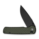CIVIVI Iron Tide Flipper & Thumb Stud & Button Lock Knife Forest Green Aluminum Handle (3.24" Black Stonewashed 14C28N Blade) C25011 - 2 - CIVIVI