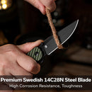CIVIVI Iron Tide Flipper & Thumb Stud & Button Lock Knife Forest Green Aluminum Handle (3.24" Black Stonewashed 14C28N Blade) C25011-2 - CIVIVI