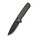 CIVIVI Iron Tide Flipper & Thumb Stud & Button Lock Knife Forest Green Aluminum Handle (3.24" Black Stonewashed 14C28N Blade) C25011 - 2 - CIVIVI