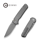 CIVIVI Iron Tide Flipper & Thumb Stud & Button Lock Knife Gray Aluminum Handle (3.24" Gray Stonewashed 14C28N Blade) C25011 - 3 - CIVIVI