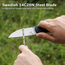 CIVIVI Jencks Fixed Blade Knife Black G10 Handle (3.54" Satin Finished 14C28N Blade) C24051-1, With 1PC Black Lanyard, Black Kydex Sheath & T-Clip - CIVIVI