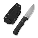 CIVIVI Jencks Fixed Blade Knife Black G10 Handle (3.54" Satin Finished 14C28N Blade) C24051 - 1, With 1PC Black Lanyard, Black Kydex Sheath & T - Clip - CIVIVI