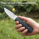 CIVIVI Jencks Fixed Blade Knife Black G10 Handle (3.54" Satin Finished 14C28N Blade) C24051-1, With 1PC Black Lanyard, Black Kydex Sheath & T-Clip - CIVIVI