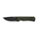 CIVIVI Jencks Fixed Blade Knife OD Green G10 Handle (3.54" Black Stonewashed 14C28N Blade) C24051 - 2, With 1PC Black Lanyard, Black Kydex Sheath & T - Clip - CIVIVI