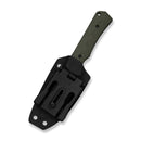 CIVIVI Jencks Fixed Blade Knife OD Green G10 Handle (3.54" Black Stonewashed 14C28N Blade) C24051 - 2, With 1PC Black Lanyard, Black Kydex Sheath & T - Clip - CIVIVI
