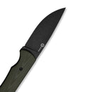 CIVIVI Jencks Fixed Blade Knife OD Green G10 Handle (3.54" Black Stonewashed 14C28N Blade) C24051 - 2, With 1PC Black Lanyard, Black Kydex Sheath & T - Clip - CIVIVI