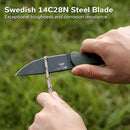 CIVIVI Jencks Fixed Blade Knife OD Green G10 Handle (3.54" Black Stonewashed 14C28N Blade) C24051-2, With 1PC Black Lanyard, Black Kydex Sheath & T-Clip - CIVIVI