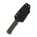 CIVIVI Jencks Fixed Blade Knife OD Green G10 Handle (3.54" Black Stonewashed 14C28N Blade) C24051 - 2, With 1PC Black Lanyard, Black Kydex Sheath & T - Clip - CIVIVI
