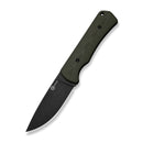 CIVIVI Jencks Fixed Blade Knife OD Green G10 Handle (3.54" Black Stonewashed 14C28N Blade) C24051 - 2, With 1PC Black Lanyard, Black Kydex Sheath & T - Clip - CIVIVI