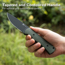 CIVIVI Jencks Fixed Blade Knife OD Green G10 Handle (3.54" Black Stonewashed 14C28N Blade) C24051-2, With 1PC Black Lanyard, Black Kydex Sheath & T-Clip - CIVIVI