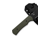 CIVIVI Jencks Fixed Blade Knife OD Green G10 Handle (3.54" Black Stonewashed 14C28N Blade) C24051 - 2, With 1PC Black Lanyard, Black Kydex Sheath & T - Clip - CIVIVI