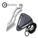 CIVIVI Kiri - EDC Fixed Blade Neck Knife (1.80" 9Cr18MoV Blade) C2001A, With Kydex Sheath - CIVIVI