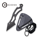 CIVIVI Kiri - EDC Fixed Blade Neck Knife (1.80" 9Cr18MoV Blade) C2001B, With Kydex Sheath - CIVIVI