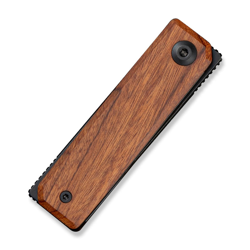 CIVIVI Kukei Front Flipper Knife Guibourtia Wood Handle (2.02" Black Stonewashed Nitro - V Blade) C25036 Sample2