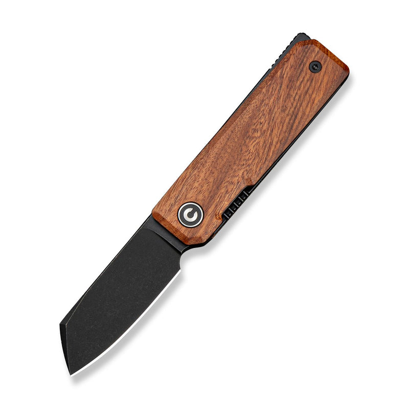 CIVIVI Kukei Front Flipper Knife Guibourtia Wood Handle (2.02" Black Stonewashed Nitro - V Blade) C25036 Sample2