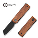 CIVIVI Kukei Front Flipper Knife Guibourtia Wood Handle (2.02" Black Stonewashed Nitro - V Blade) C25036 Sample2