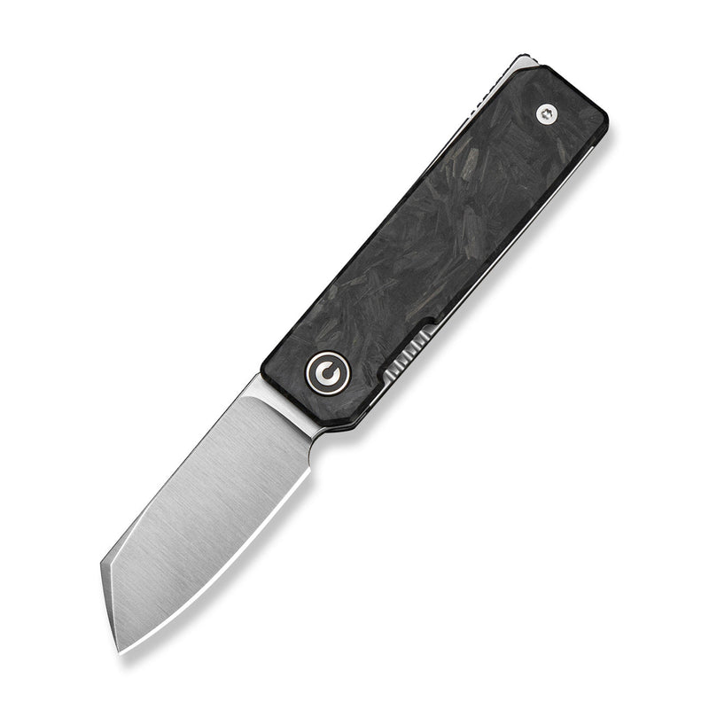 CIVIVI Kukei Front Flipper Knife Shredded Carbon Fiber Handle (2.02" Satin Finished Nitro - V Blade) C25036 Sample1