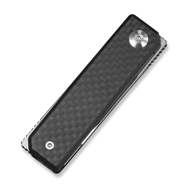 CIVIVI Kukei Front Flipper Knife Twill Carbon Fiber Overlay On Black G