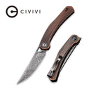 CIVIVI Lazar Front Flipper Knife Copper Handle (3.31" Damascus Blade) C20013 - DS1 - CIVIVI