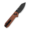 CIVIVI Lil Yonder Thumb Stud & Crossbar Lock Knife Guibourtia Wood Handle (2.44" Black Stonewashed 14C28N Blade) C25025B Sample1