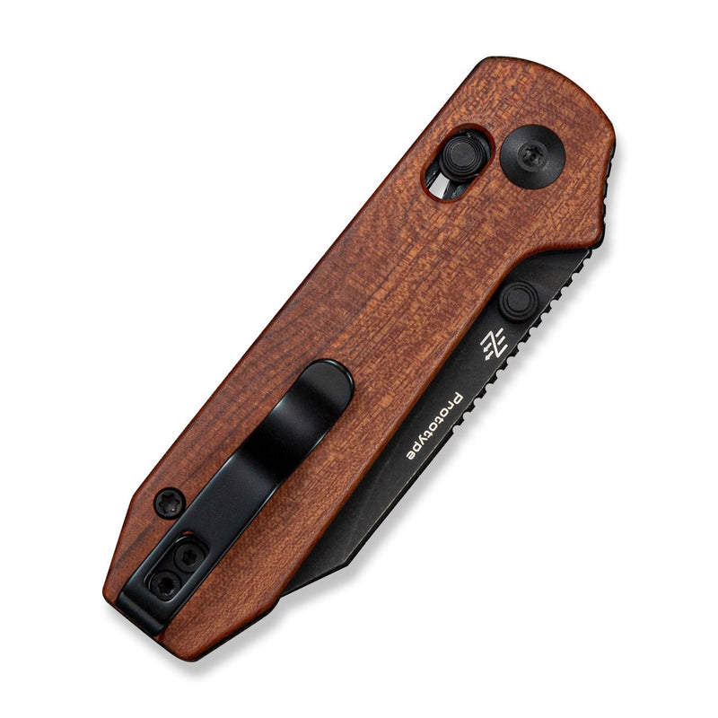 CIVIVI Lil Yonder Thumb Stud & Crossbar Lock Knife Guibourtia Wood Handle (2.44" Black Stonewashed 14C28N Blade) C25025B Sample1