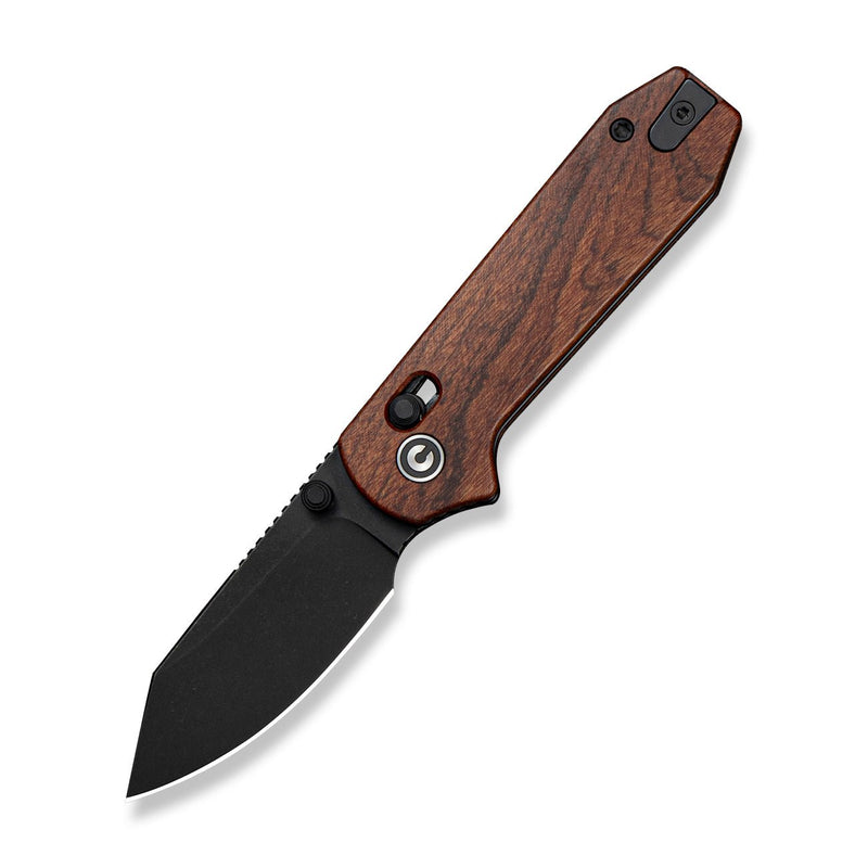 CIVIVI Lil Yonder Thumb Stud & Crossbar Lock Knife Guibourtia Wood Handle (2.44" Black Stonewashed 14C28N Blade) C25025B Sample1