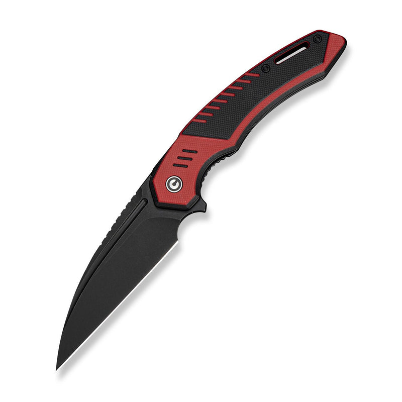 CIVIVI Lunaris Flipper Knife Black & Red G10 Handle (3.43" Black Stonewashed Nitro - V Blade) C25057 Sample1