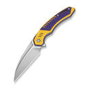 CIVIVI Lunaris Flipper Knife Purple &  Yellow G10 Handle (3.43" Stonewashed Nitro - V Blade) C25057 Sample2