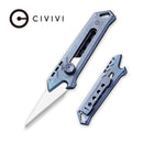 CIVIVI Mandate Utility Knife Titanium Handle (2.12" 1PC Damascus Blade) C2007B, With 2PCS 9Cr18MoV Blades - CIVIVI
