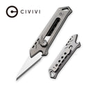 CIVIVI Mandate Utility Knife Titanium Handle (2.12" 1PC Damascus Blade) C2007C, With 2PCS 9Cr18MoV Blades - CIVIVI