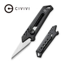 CIVIVI Mandate Utility Knife Titanium Handle (2.12" 1PC Damascus Blade) C2007D, With 2PCS 9Cr18MoV Blades - CIVIVI