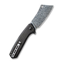 CIVIVI Mastodon Flipper Knife Carbon Fiber & G10 Handle (3.83" Damascus Blade) C2012DS - 1 - CIVIVI