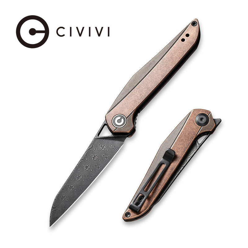 CIVIVI McKenna Front Flipper Knife Copper Handle Damascus – CIVIVI