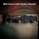 CIVIVI MDRN Hunter Fixed Blade Knife Black G10 Handle (4.12" Stonewashed Nitro - V Blade) C23078 - 1, With 1PC Black Kydex Sheath & 2PCS Black Straps