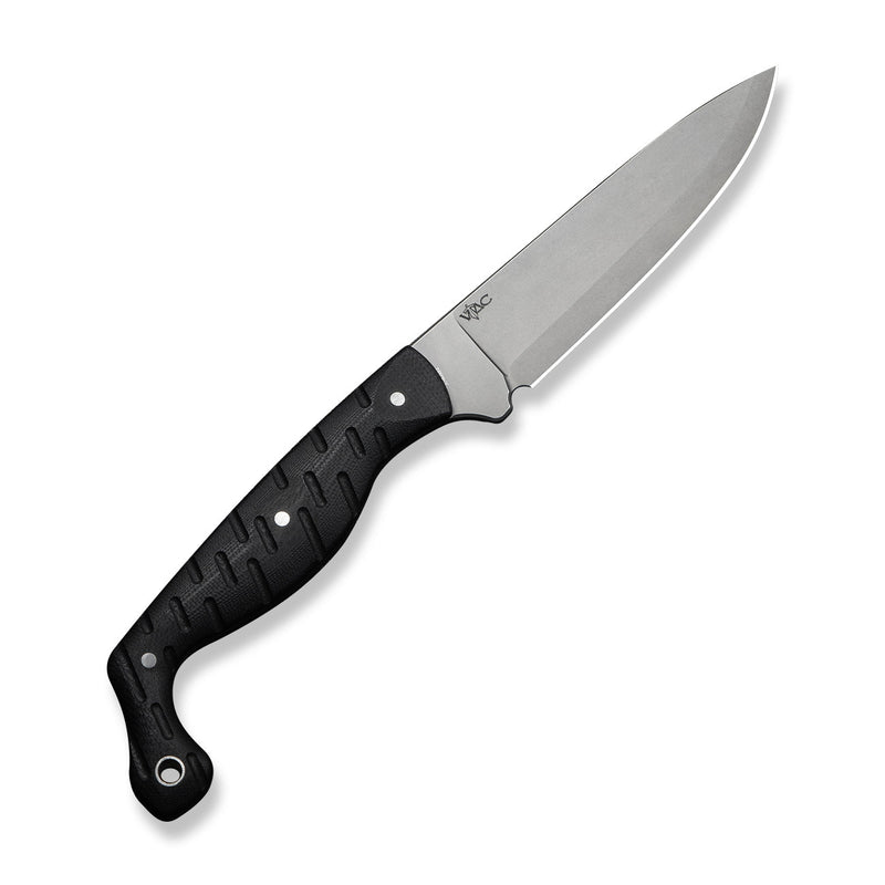 CIVIVI MDRN Hunter Fixed Blade Knife Black G10 Handle (4.12" Stonewashed Nitro - V Blade) C23078 - 1, With 1PC Black Kydex Sheath & 2PCS Black Straps