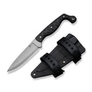 CIVIVI MDRN Hunter Fixed Blade Knife Black G10 Handle (4.12" Stonewashed Nitro - V Blade) C23078 - 1, With 1PC Black Kydex Sheath & 2PCS Black Straps