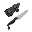 CIVIVI MDRN Hunter Fixed Blade Knife Black G10 Handle (4.12" Stonewashed Nitro - V Blade) C23078 - 1, With 1PC Black Kydex Sheath & 2PCS Black Straps