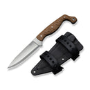CIVIVI MDRN Hunter Fixed Blade Knife Brown G10 Handle (4.12" Satin Finished Nitro - V Blade) C23078 - 2, With 1PC Black Kydex Sheath & 2PCS Black Straps