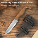 CIVIVI MDRN Hunter Fixed Blade Knife Brown G10 Handle (4.12" Satin Finished Nitro - V Blade) C23078 - 2, With 1PC Black Kydex Sheath & 2PCS Black Straps