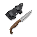 CIVIVI MDRN Hunter Fixed Blade Knife Brown G10 Handle (4.12" Satin Finished Nitro - V Blade) C23078 - 2, With 1PC Black Kydex Sheath & 2PCS Black Straps