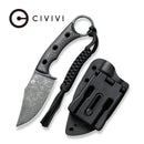 CIVIVI Midwatch Fixed Blade Knife Carbon Fiber Handle (3.39" Damascus Blade) C20059B - DS1 - CIVIVI